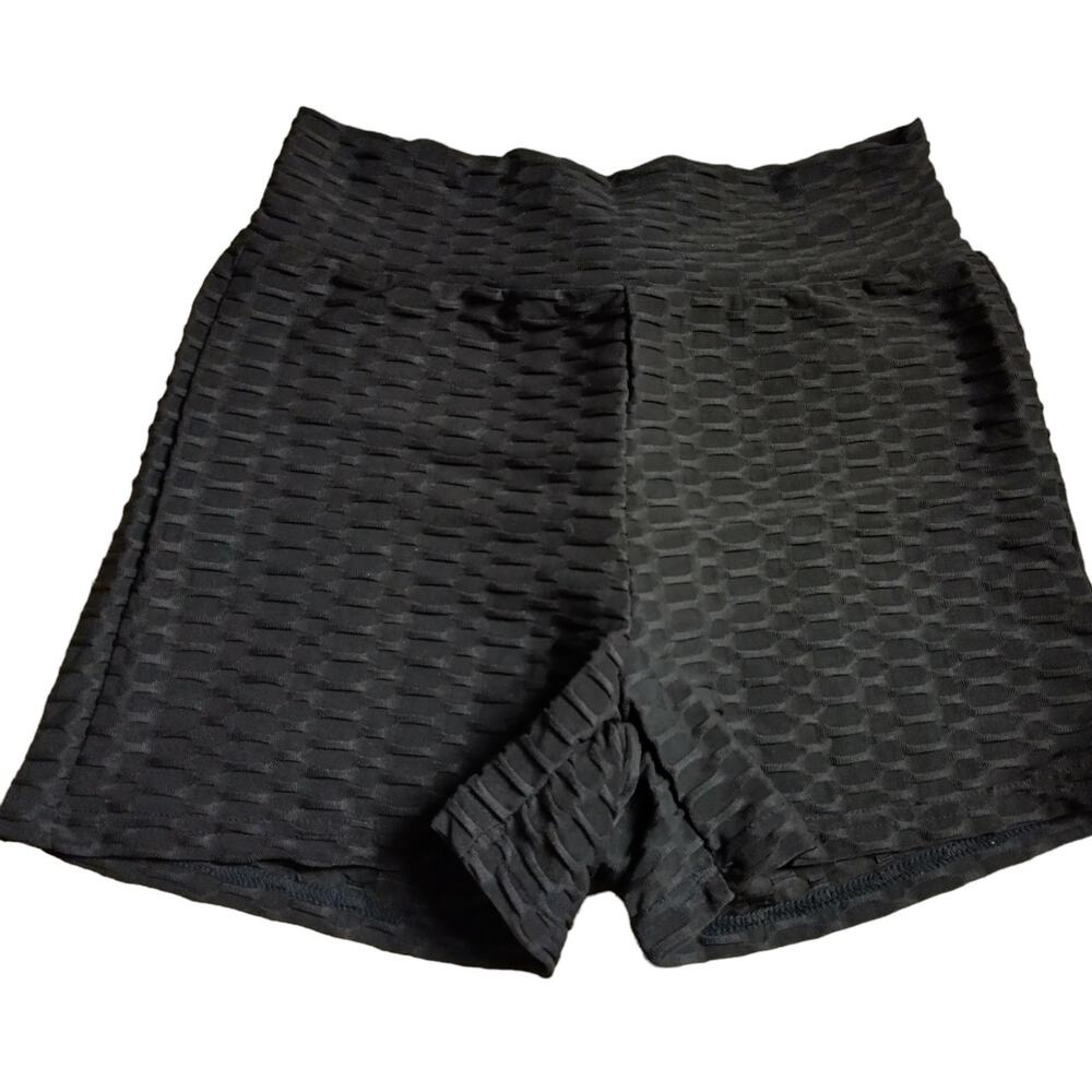 NWT Women's High Waist Fitness Shorts, Black, Size 2XL